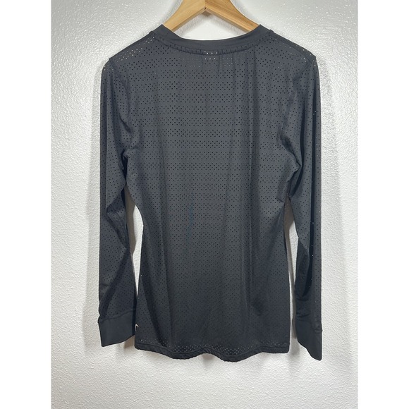 Zyia Active Shirt Womens Large Long Sleeve Perforated Crescent Moon Logo Gym - Picture 7 of 7